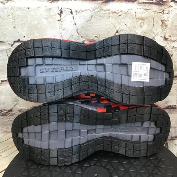 Skechers Minecraft Kids Orange Red Slip On Adjustable Strap Sneakers Size 1 Y - Picture 6 of 8